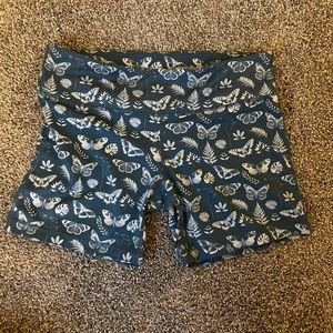Blue with Butterflies - IAB MFG Workout shorts 4 inch inseam -Size Medium/8